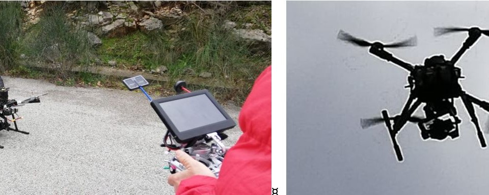 Fase d rilievo fotogrammetrico con drone Italdron 4HSE