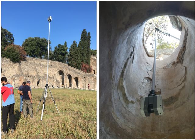 rilievi laser scanner ambienti ipogei Scavi di Pompei